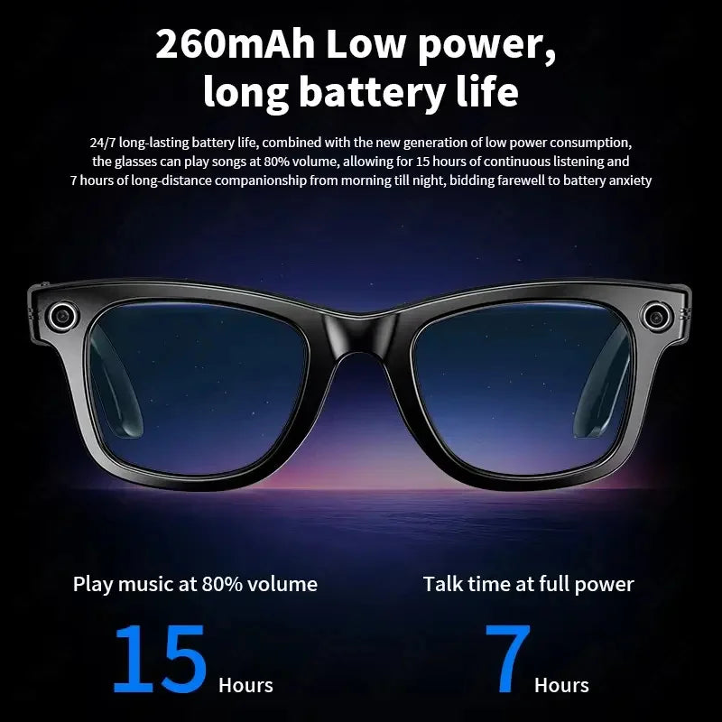 2025 HD Smart Glasses with 800W Camera, ChatGPT, Call & Translate 🕶️✨