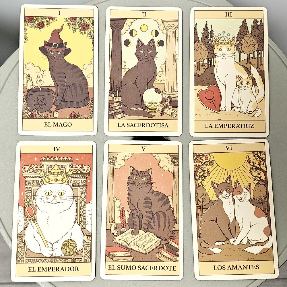 Cats Tarot Deck 10.3×6cm – Spanish Edition