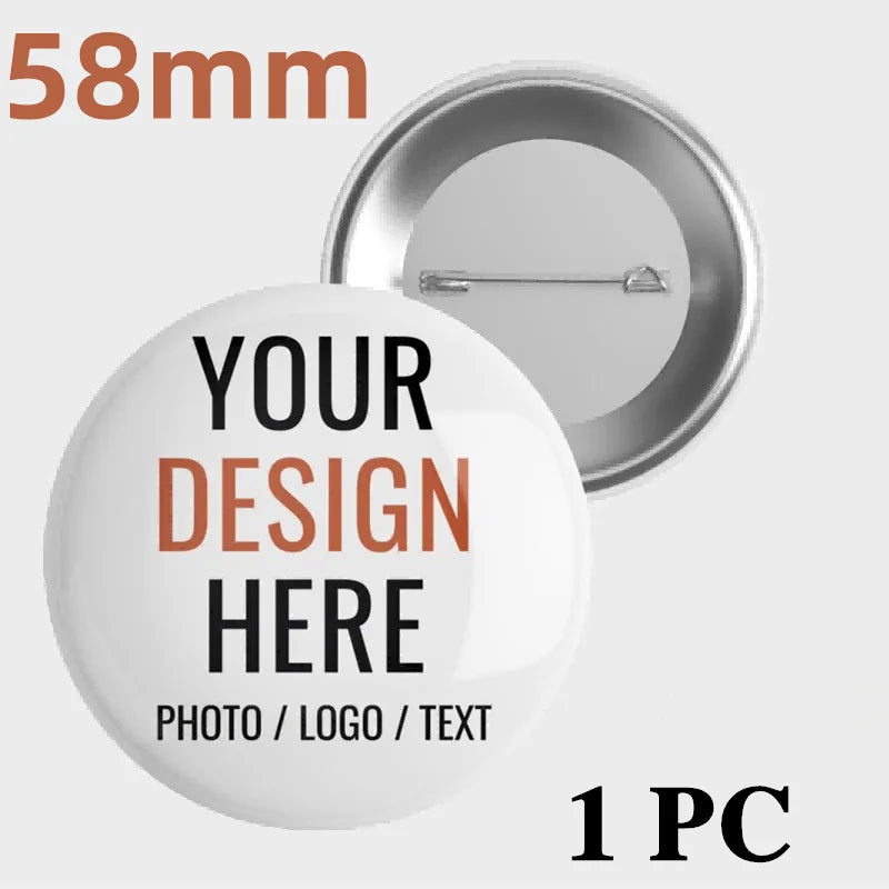 “Custom Tinplate Pins & Badges – Personalized Logo or Photo”