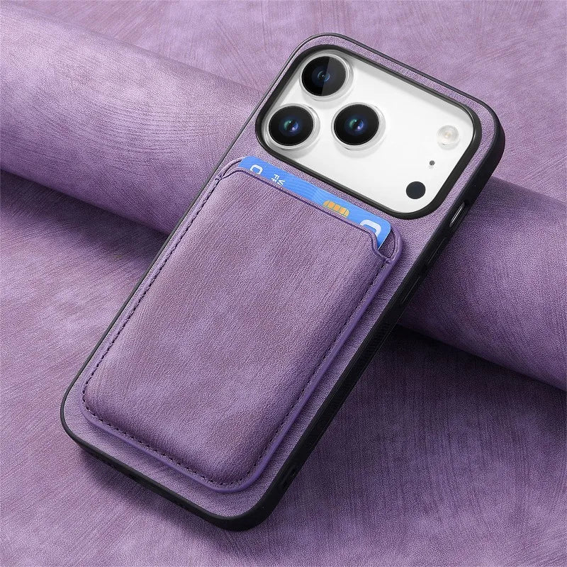 MagSafe 2-in-1 Leather Case for iPhone 17/17 Pro Max – Magnetic Wallet Cover 📱👝