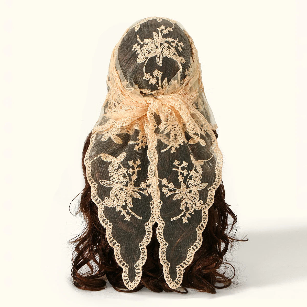 Women’s Lace Triangle Hair Scarf – Vintage Retro Headband & Elegant Hair Accessory