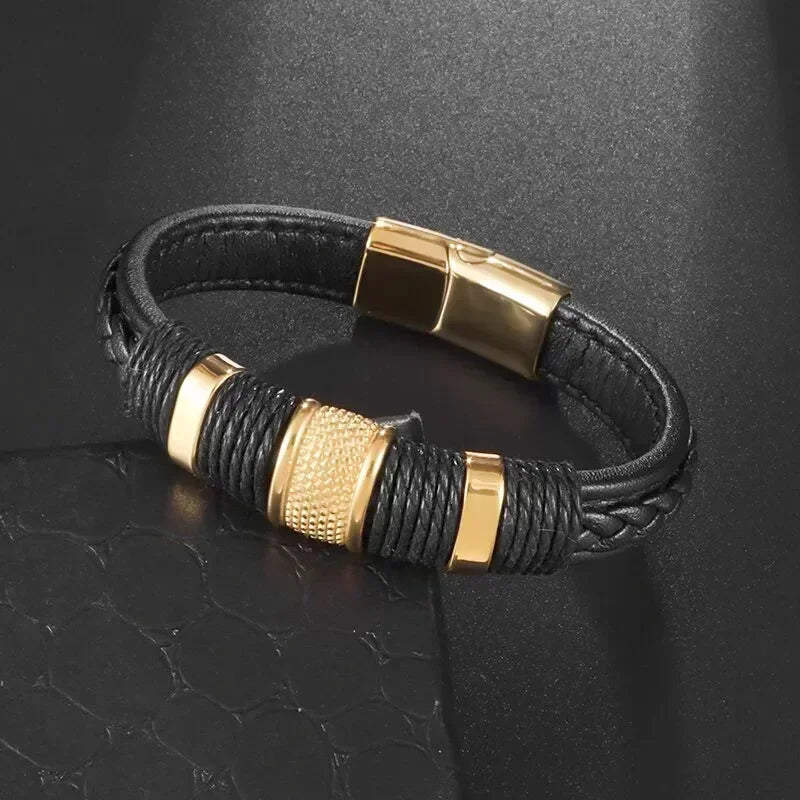Men’s Star of David Bracelet – Vintage Leather Braided Judaica Jewelry ✡️🖤