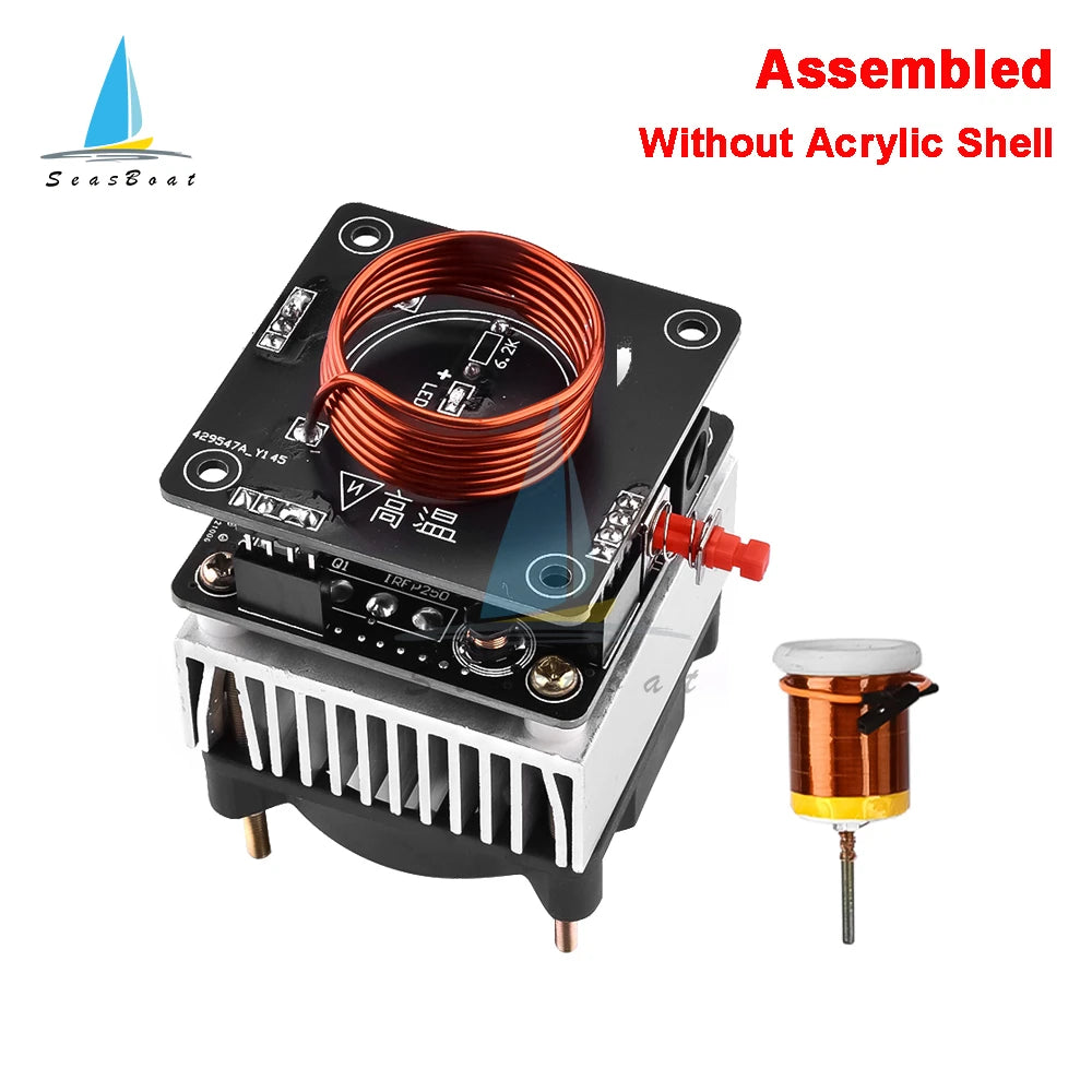 Tesla Coil HFSSTC Tesla Electronic Candle High Frequency Plasma Flame Teaching DIY Kit DC 36-40V 2A 15MHz