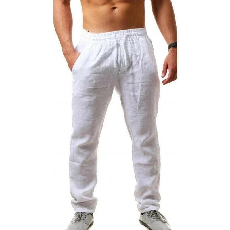 Men’s Cotton Linen Pants – Autumn Solid Color, Breathable, S-3XL