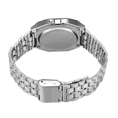 F91W LED Digital Watch – Steel Band, Multi-Functional Sports & Business Clock