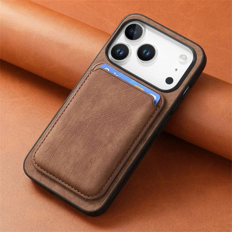 MagSafe 2-in-1 Leather Case for iPhone 17/17 Pro Max – Magnetic Wallet Cover 📱👝