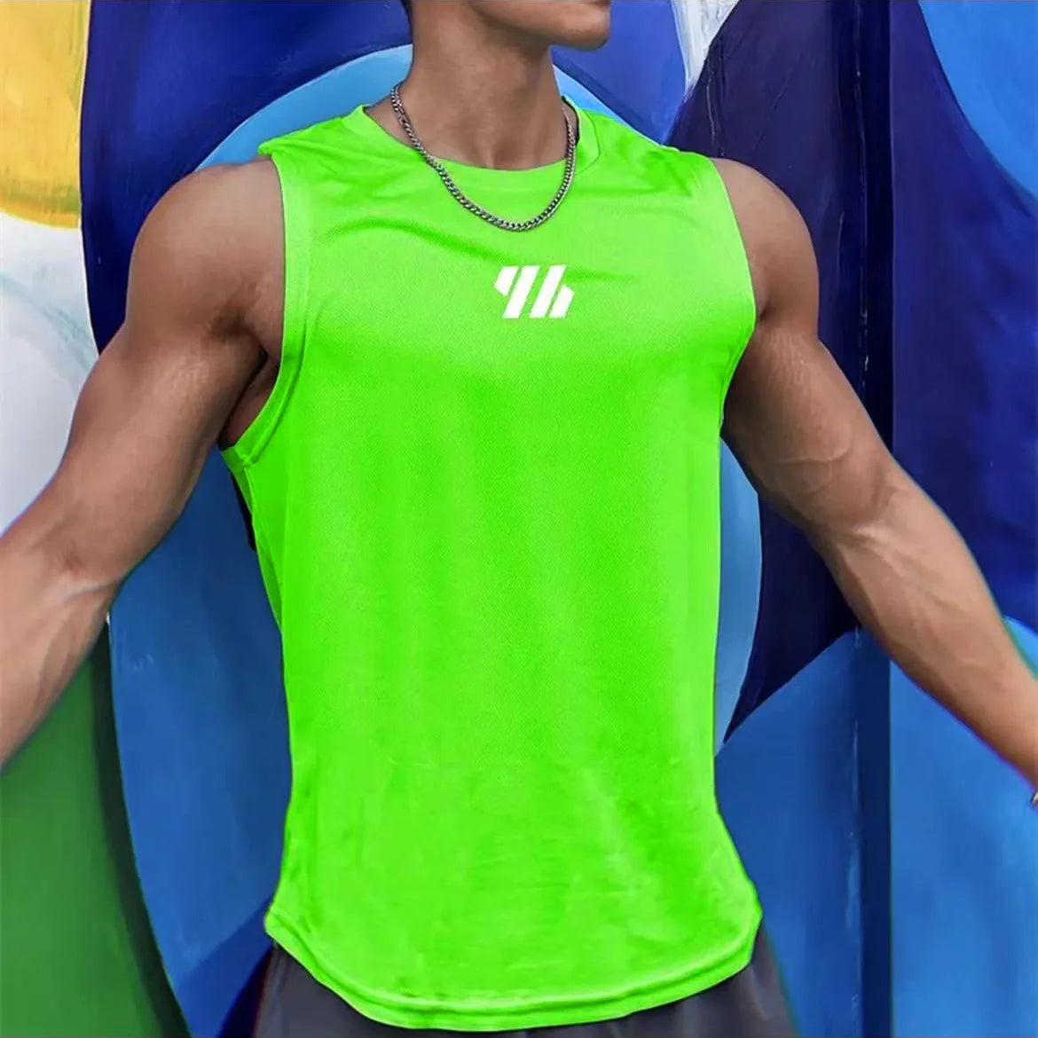 Men’s Summer Gym Vest 2024 – Sleeveless Mesh Tank Top for Fitness & Sports