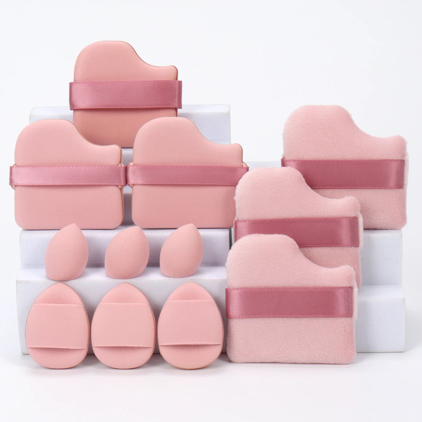 12-Piece All-Purpose Makeup Sponge Set – Powder, Cushion & Beauty Eggs
