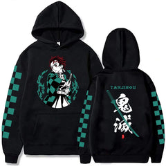 Japanese Anime Demon Slayer Hoodies for Men Akaza Manga Graphic Streetwear Pullover Hoody Long Sleeve Fleece Hooded Sweatshirt