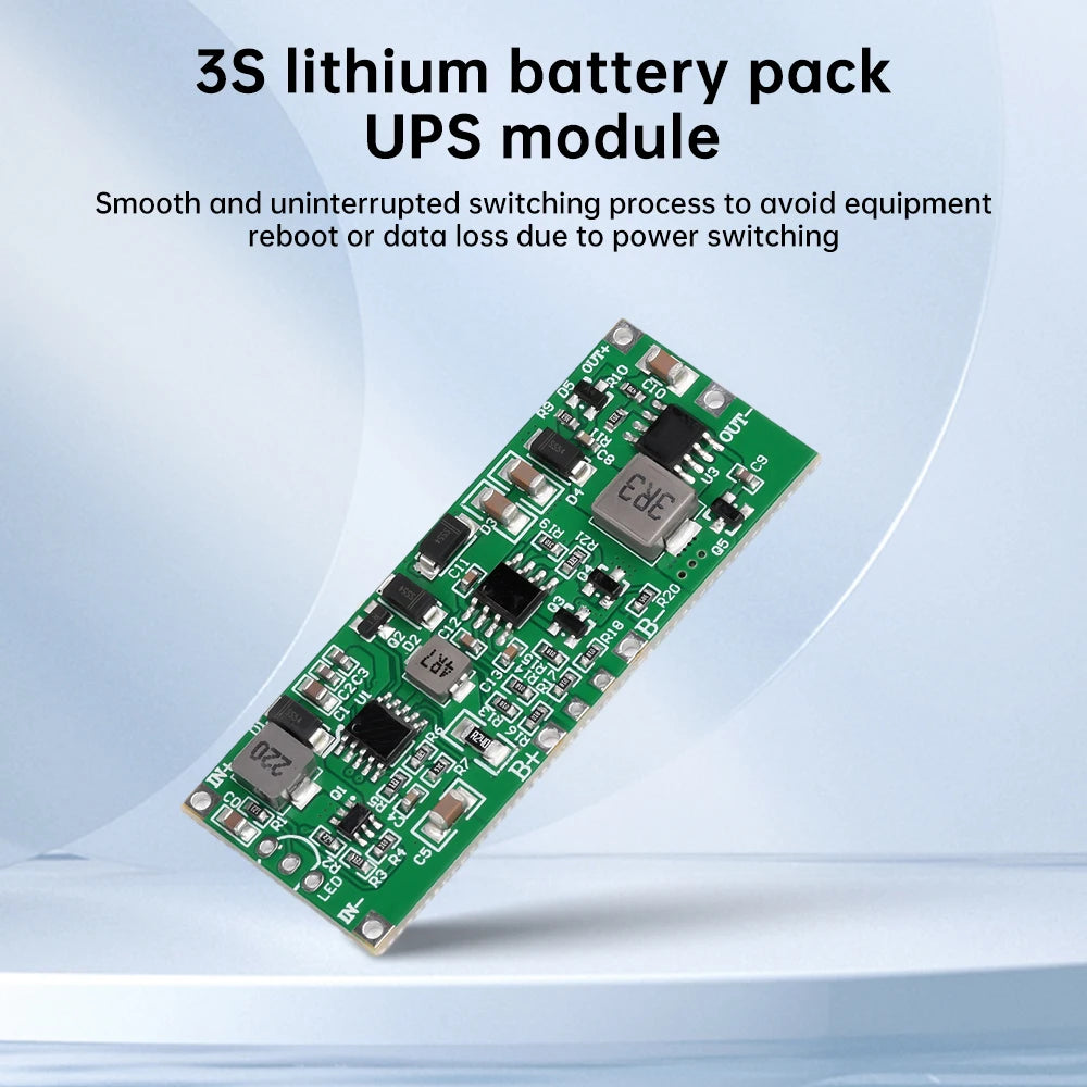 12V 3A UPS Module – Lithium Battery Pack Board with Automatic Charging & Switching