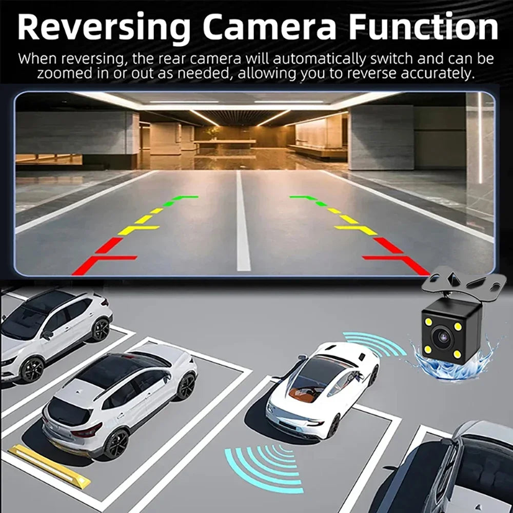 2K 3-Lens WiFi Car DVR Dash Cam with Night Vision & Parking Monitor 🚗📷