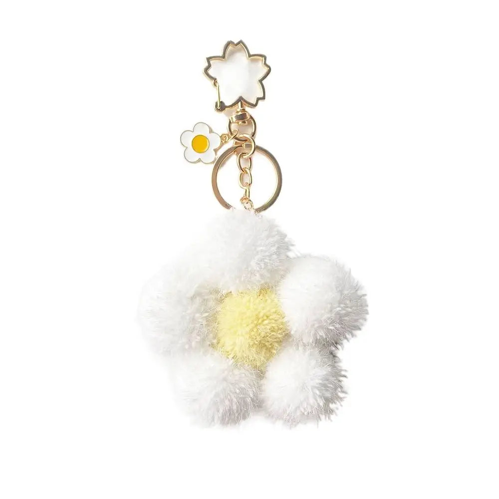 Fashion Key Chains Bag Hanging Pendant Car Keyring Cute Mini Flower Keychain Kawaii Colorful Resin Floral Key Ring