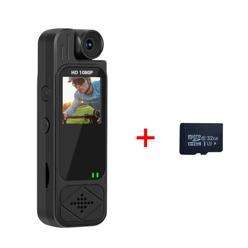 HD 1080P Portable Camera Mini Sports Camcorder Rotatable Lens 1.3 inch LCD Screen IR Night Vision Police Body Cam