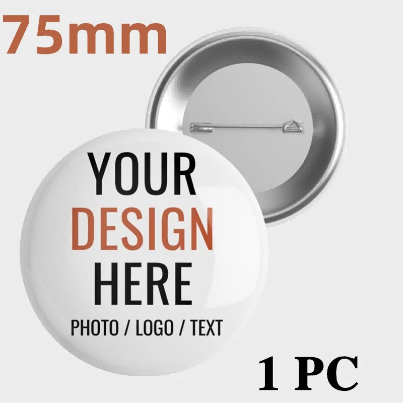 “Custom Tinplate Pins & Badges – Personalized Logo or Photo”