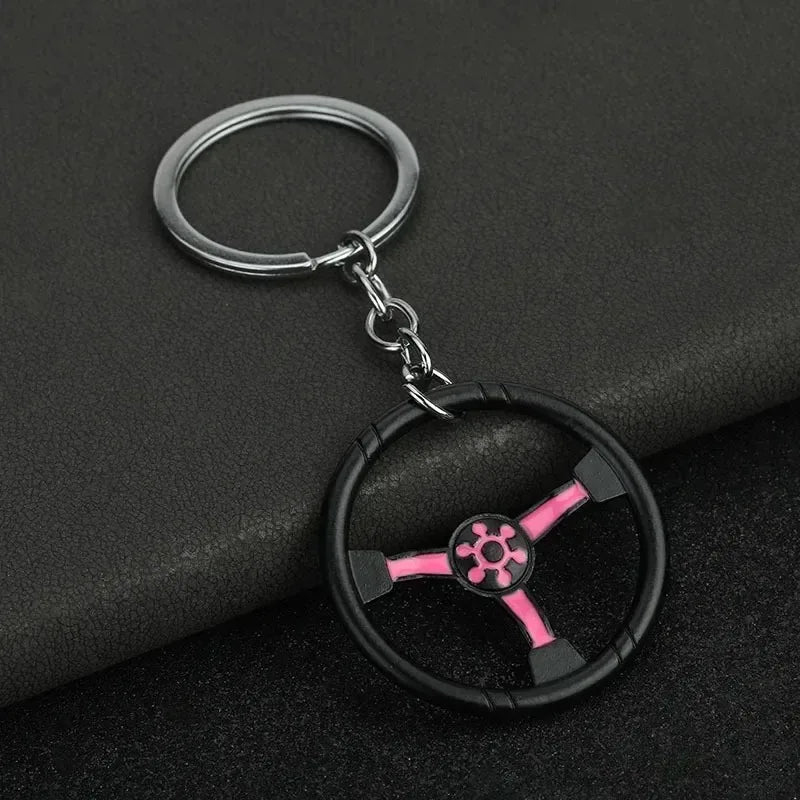 Creative Mini Auto Parts Car Wheel Keychain Auto Enthusiast Metal Keyring Accessories Key Ring Chain for Men Woman Lover Gift