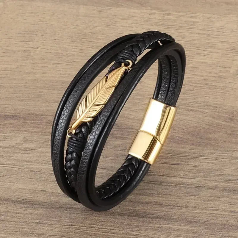 Men’s Star of David Bracelet – Vintage Leather Braided Judaica Jewelry ✡️🖤