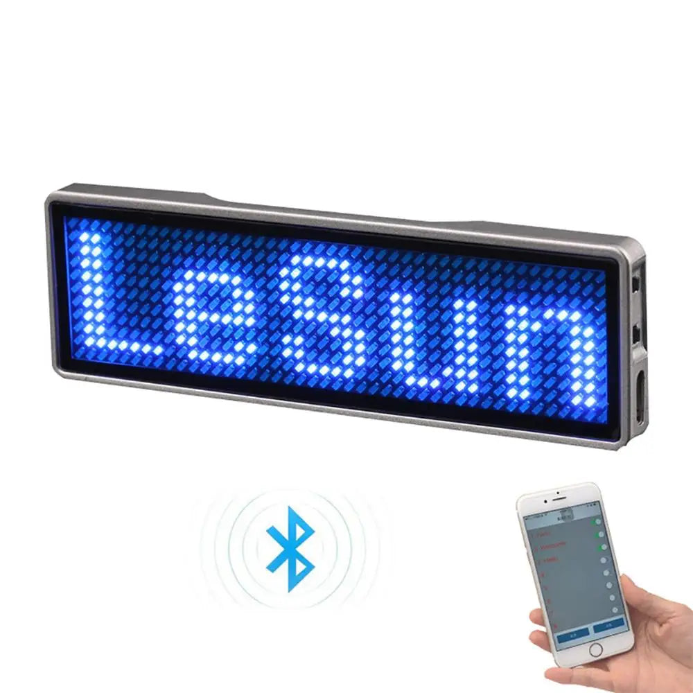Bluetooth LED Name Badge – Programmable Scrolling Display with Text & Patterns