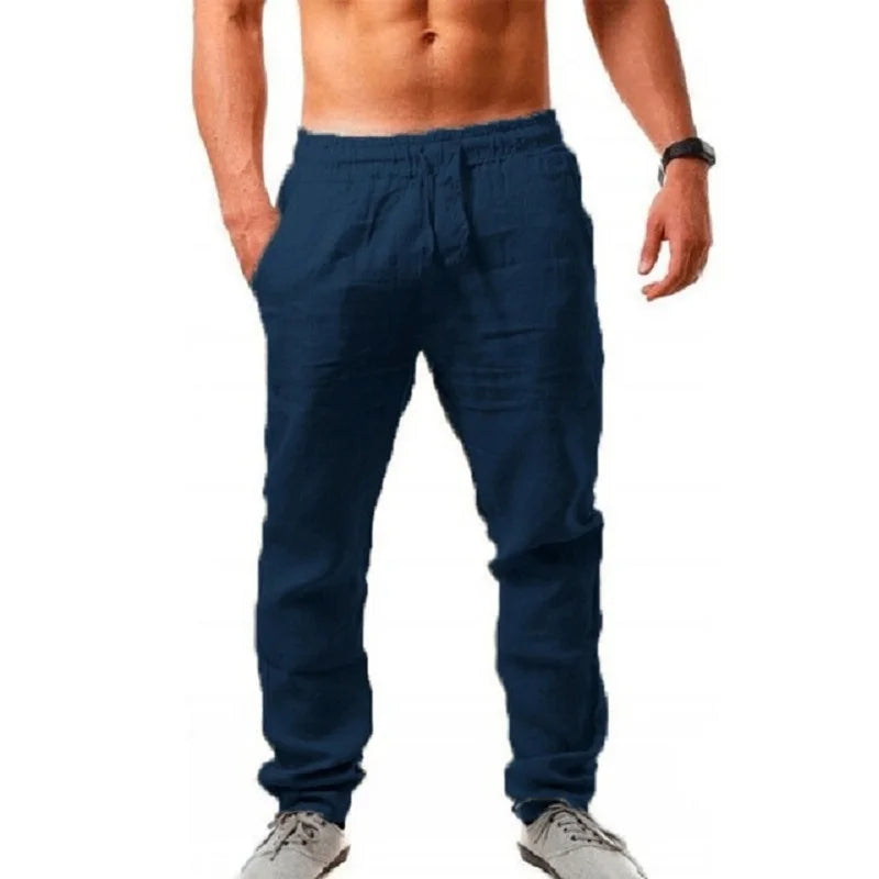 Men’s Cotton Linen Pants – Autumn Solid Color, Breathable, S-3XL