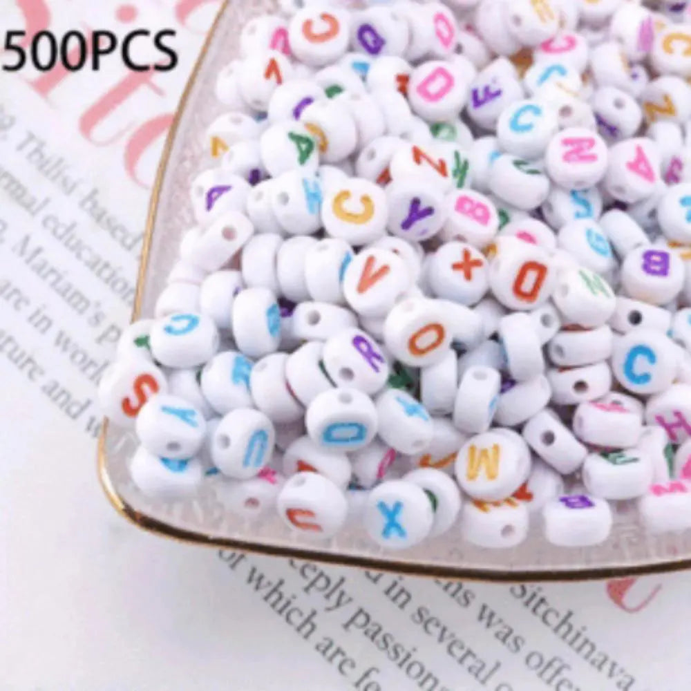 500/100pcsAcrylic Alphabet Cube Beads, Assorted A-Z Letter Spacer Beads for Bracelet, Necklace DIY Jewelry Making Craft Supplies