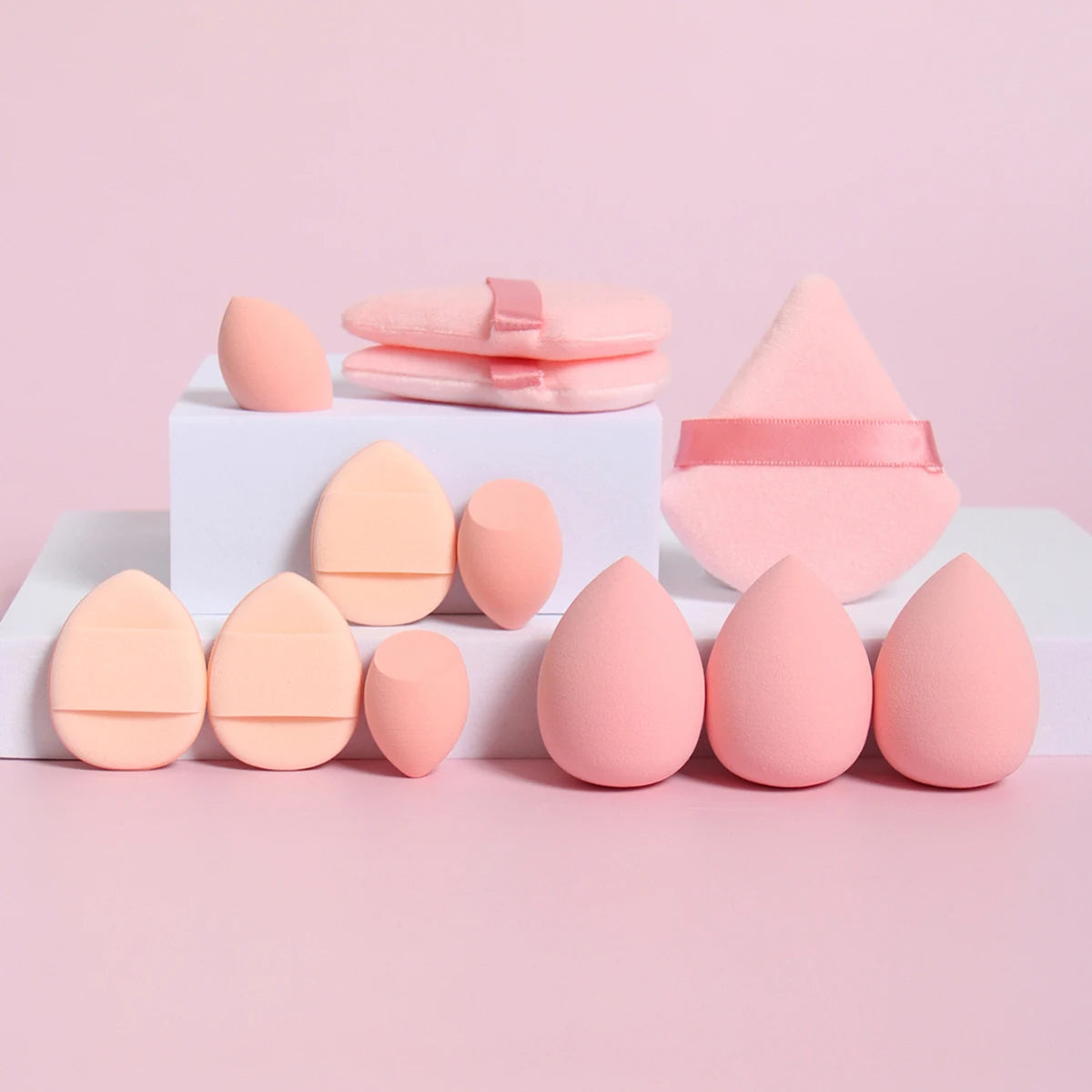 12-Piece All-Purpose Makeup Sponge Set – Powder, Cushion & Beauty Eggs