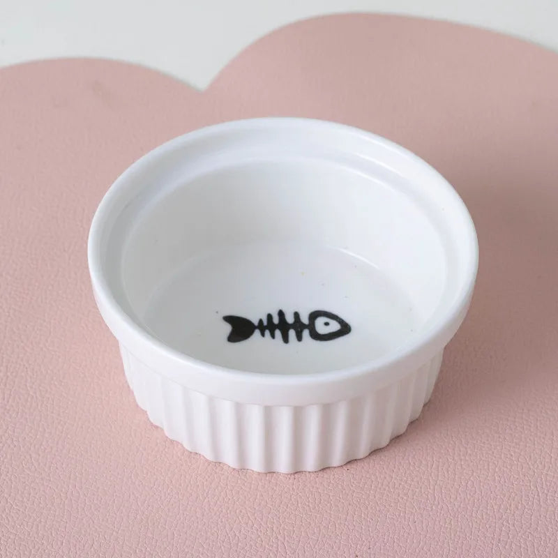 Inclined Double Ceramic Bowl – Protects Pet’s Neck