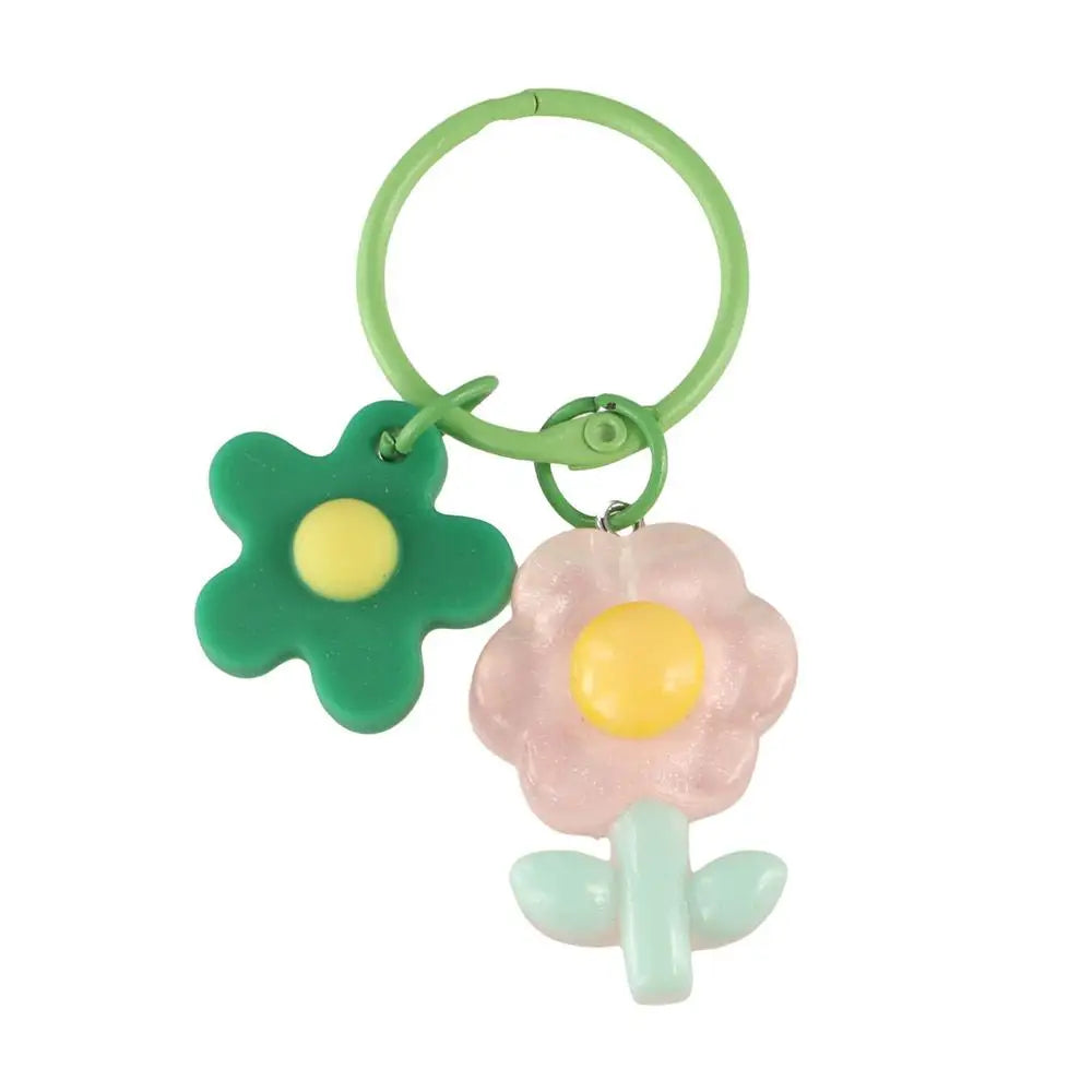 Fashion Key Chains Bag Hanging Pendant Car Keyring Cute Mini Flower Keychain Kawaii Colorful Resin Floral Key Ring