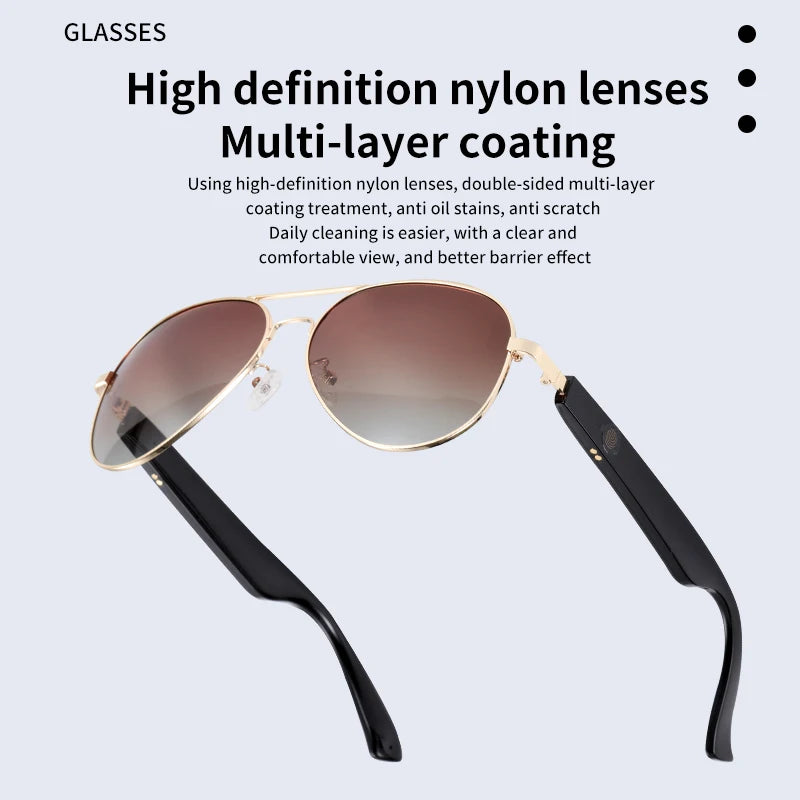 Smart Bluetooth Audio Glasses – Wireless Music & Call Sunglasses with UV Protection
