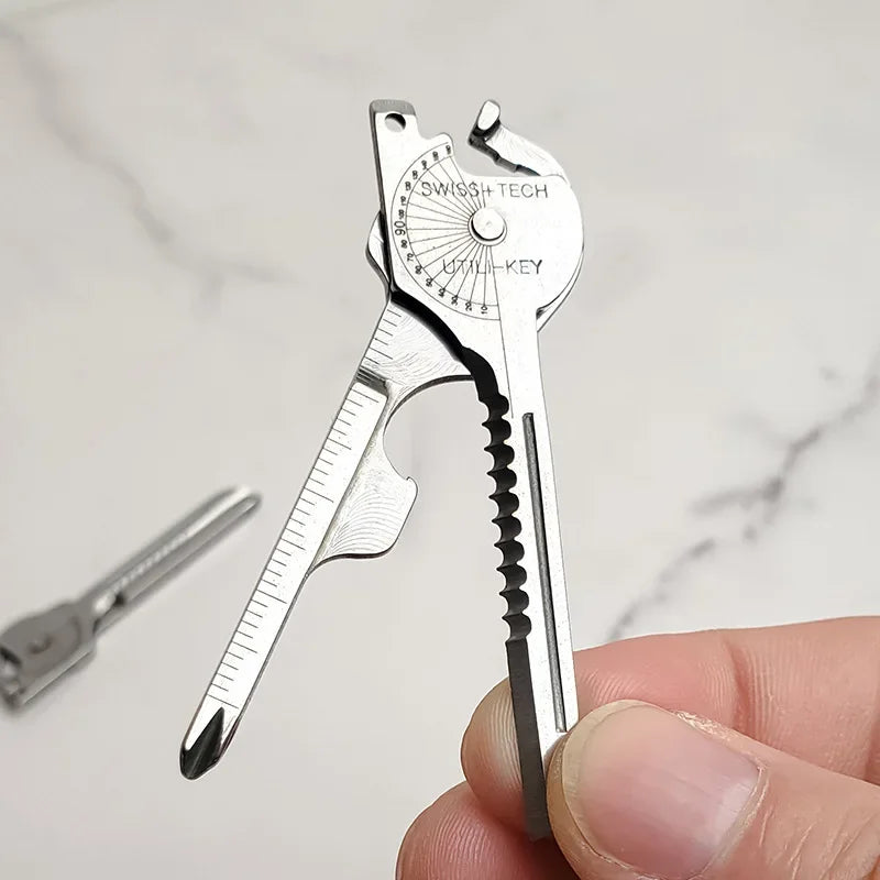 Multi Function Folding Tool Keychain Opener Screwdriver EDC 8 In 1/6 In 1 Utility Outdoor Survival Rescue Pocket Plier KeyRing