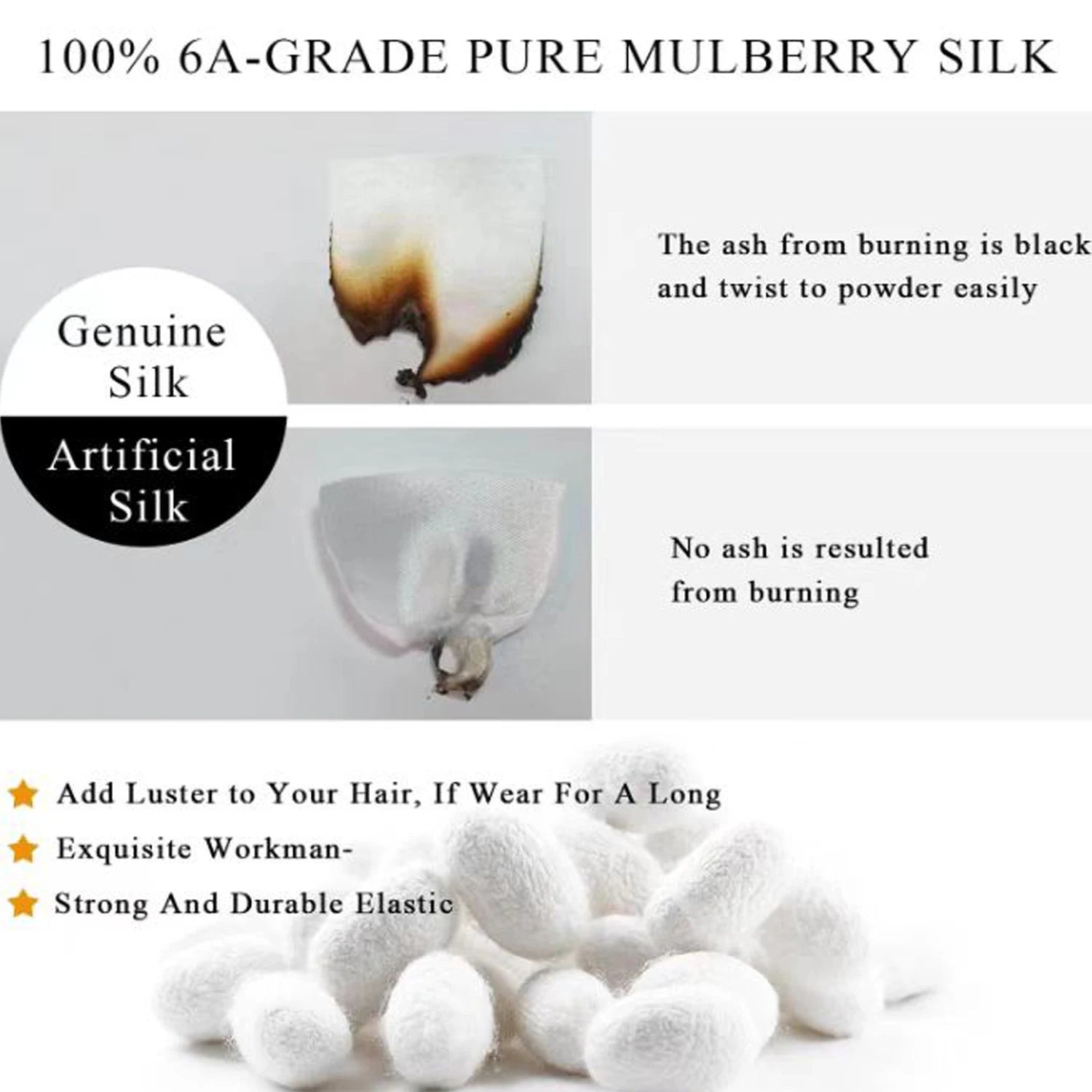 2PCS Box Mulberry Silk Scrunchies Women Grils Hair Ties for Hair Sleep No Damage Hairband Curly Hair Elastics Ponytail Holder