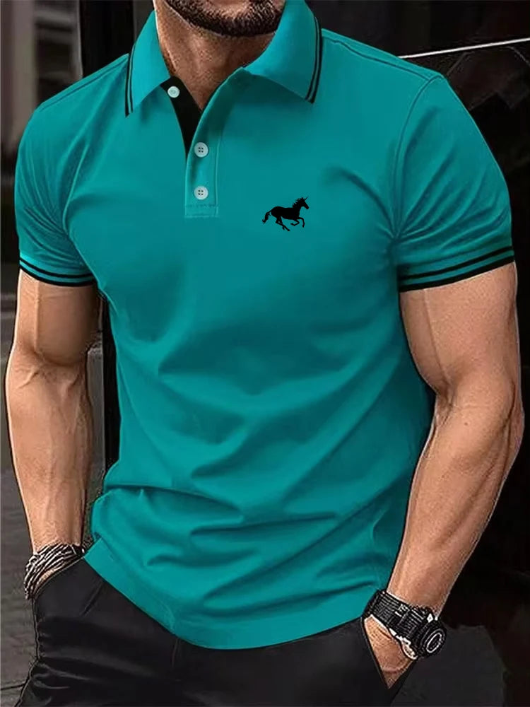 Men’s Classic Polo T-Shirt – Short Sleeve Casual Top with Button Lapel (S-3XL)