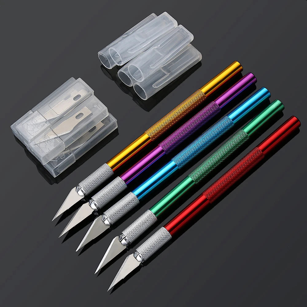 Non-Slip Metal Scalpel Kit – 5 Blades for DIY Repair & Craft