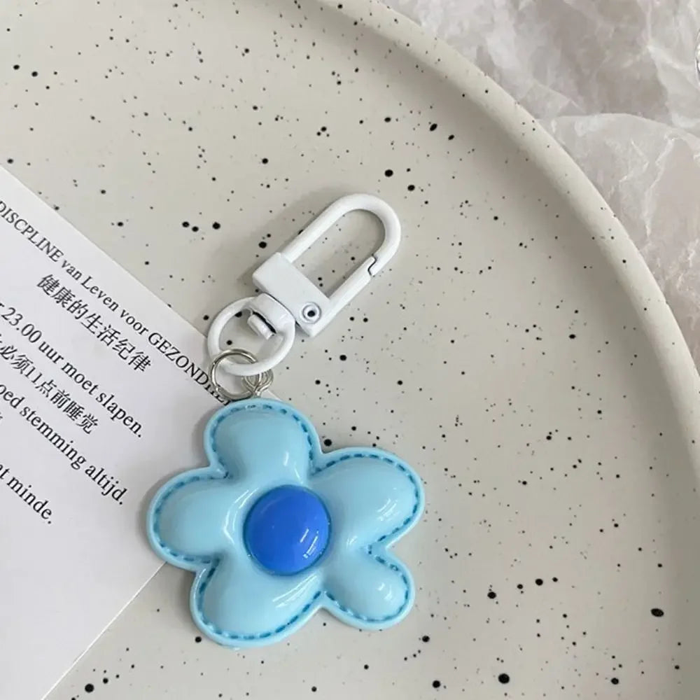 Fashion Key Chains Bag Hanging Pendant Car Keyring Cute Mini Flower Keychain Kawaii Colorful Resin Floral Key Ring