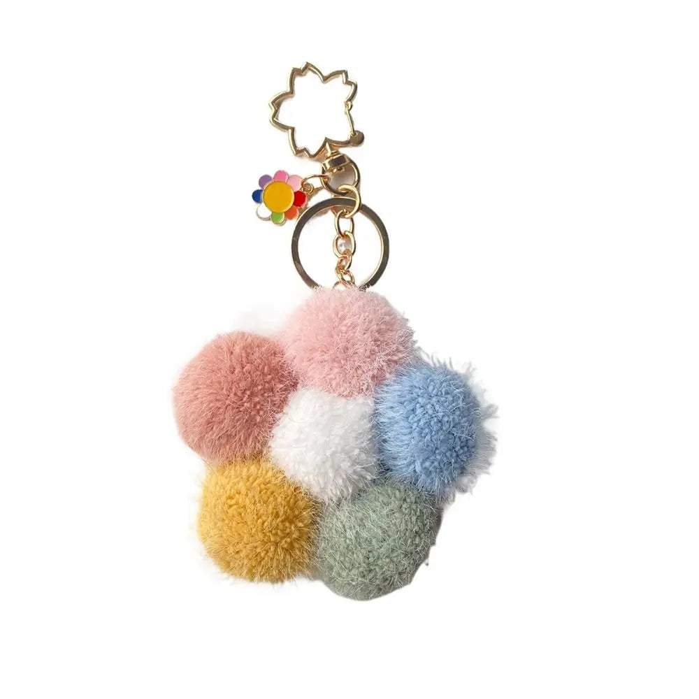 Fashion Key Chains Bag Hanging Pendant Car Keyring Cute Mini Flower Keychain Kawaii Colorful Resin Floral Key Ring