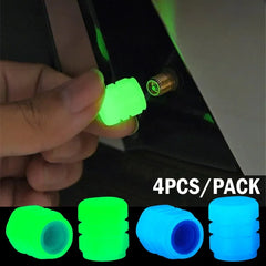 4Pcs Car Luminous Tire Valve Cap Motorcycle Bike Wheel Nozzle Night Glowing Fluorescent Decor Tyre Valve Stem Luminous Caps
