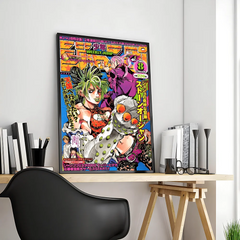 Anime J-JoJo Bizarre Adventure Retro WhitePaper Sticky Poster Home living room Wall Art Garage Room Decor