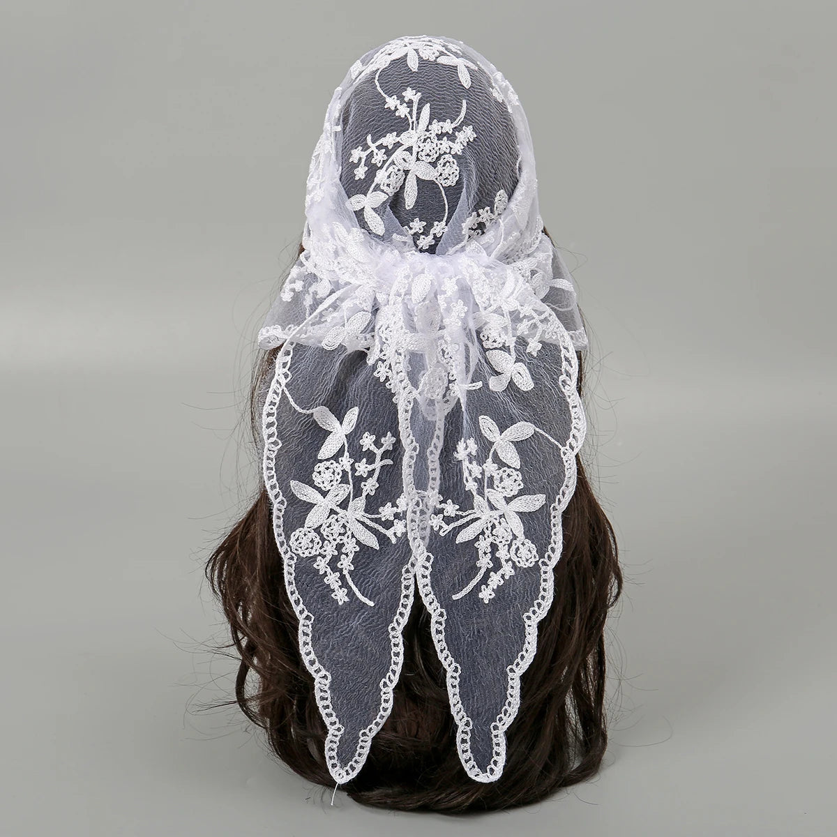 Women’s Lace Triangle Hair Scarf – Vintage Retro Headband & Elegant Hair Accessory