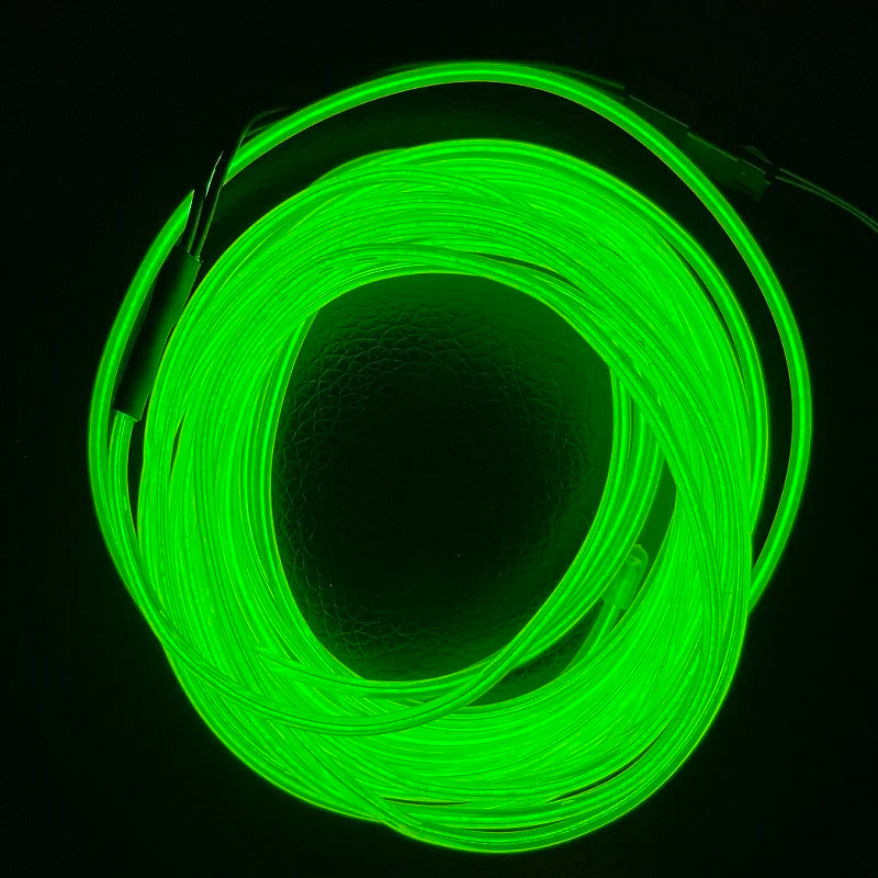 1m 3m 5m Glow EL Wire Neon Cable for Christmas Dance Party DIY Costumes Multicolor Illuminated Light AA Battery  Lamp LED Strip