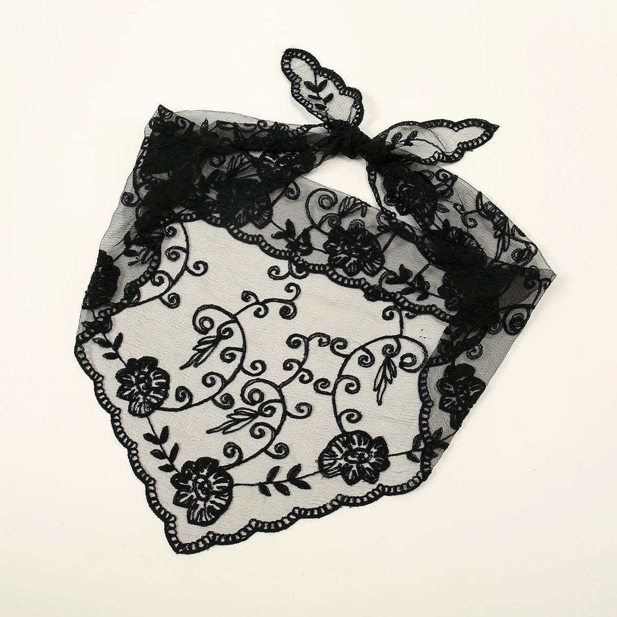 Women’s Lace Triangle Hair Scarf – Vintage Retro Headband & Elegant Hair Accessory