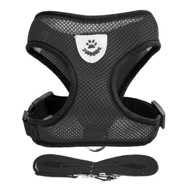 Cat & Dog Harness Vest – Adjustable Mesh Leash Collar for Small to Medium Pets