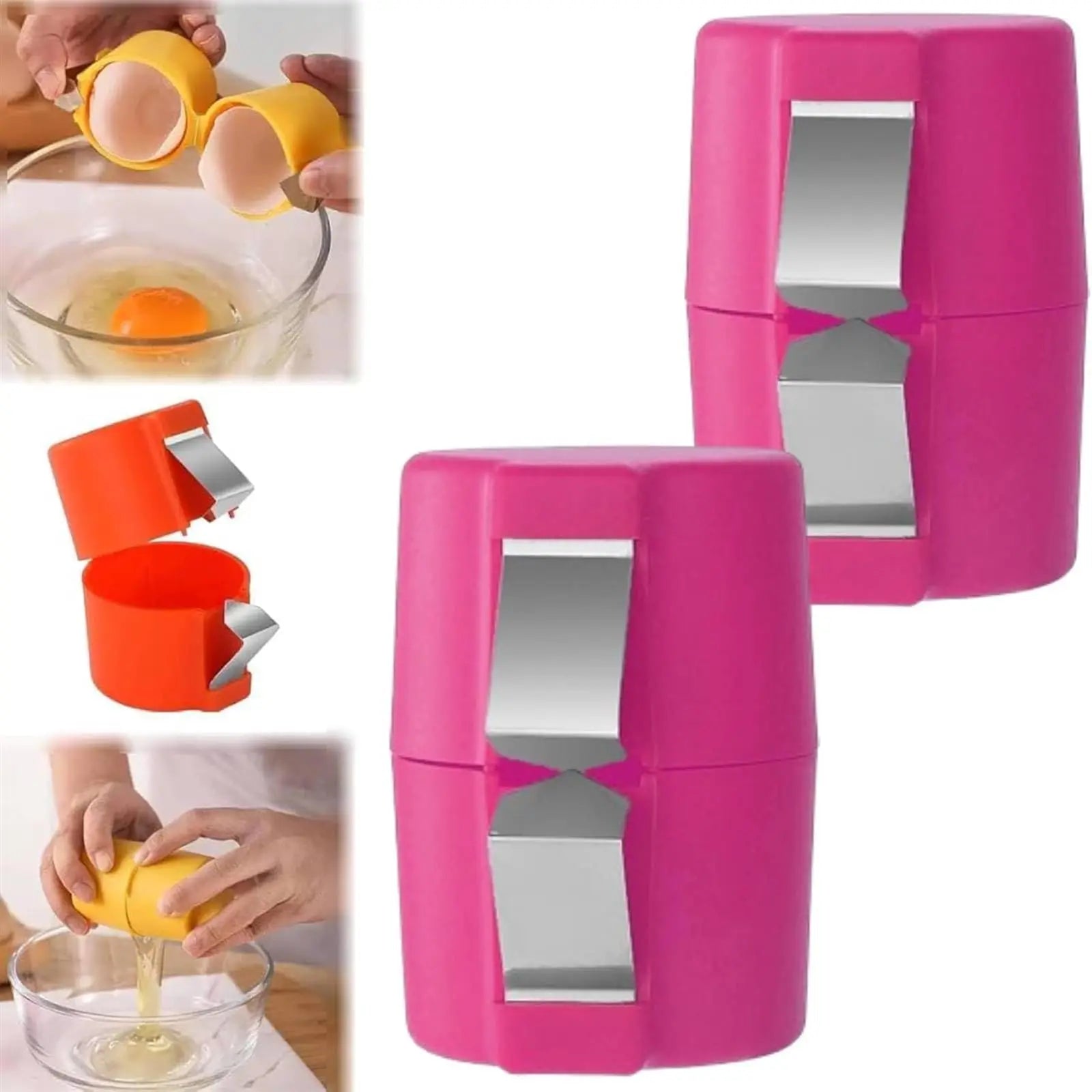 Egg Shell Opener Tool – Handheld Egg Cracker & Separator Kitchen Gadget (1/2pcs)