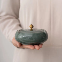 European Ceramic Ashtray with Lid – Creative Home & Office Decor