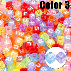 500/100pcsAcrylic Alphabet Cube Beads, Assorted A-Z Letter Spacer Beads for Bracelet, Necklace DIY Jewelry Making Craft Supplies