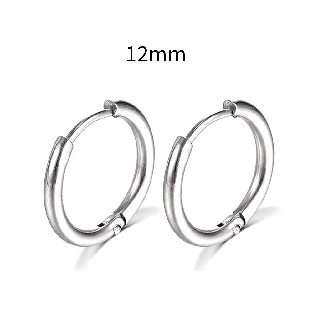 Stainless Steel Small Hoop Earrings – Unisex Cartilage Piercing Jewelry ✨👂