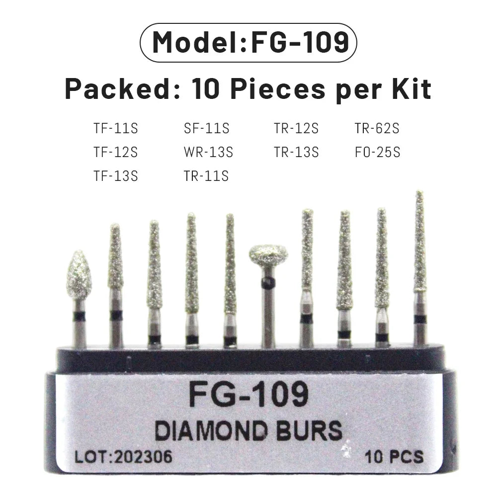 AG 1 Box Dental Diamond Burs Drill for High Speed Handpiece Dentist Burs FG Series Dia.1.6mm