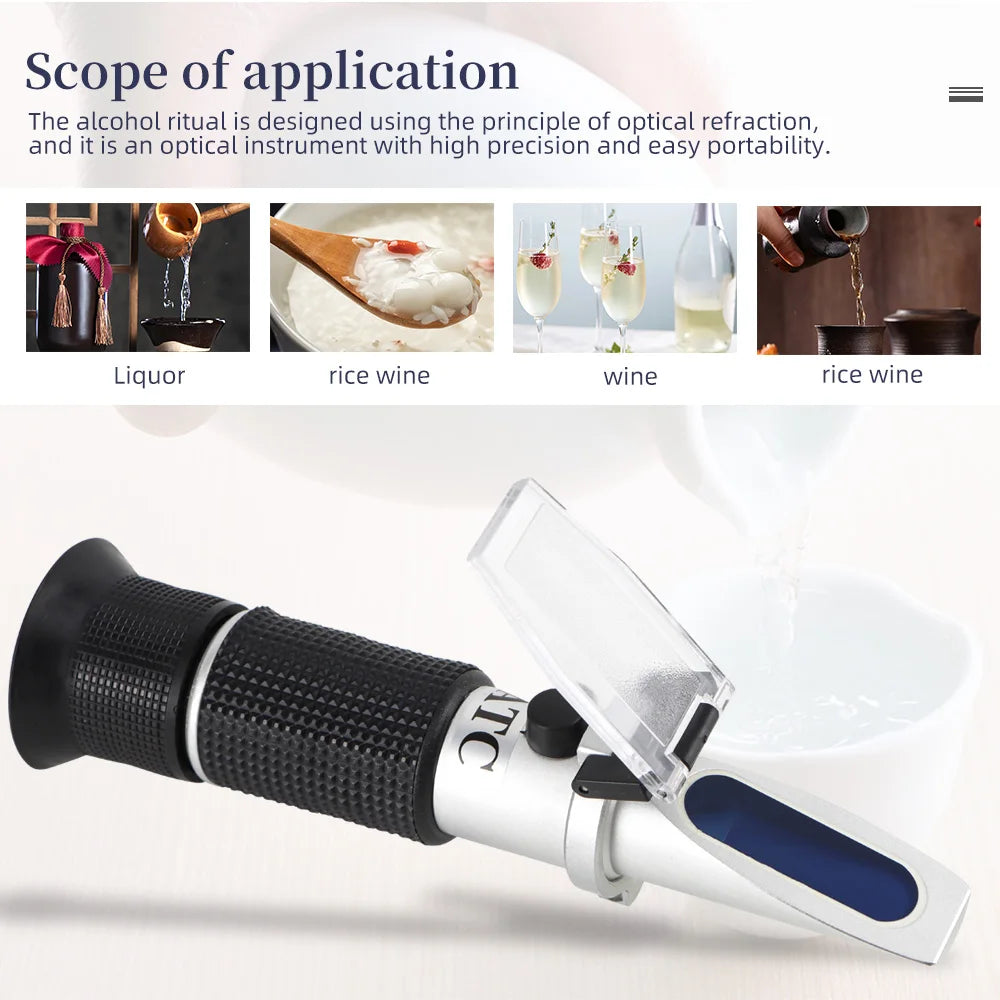 Handheld Alcohol Refractometer – 0–80% for Spirits & Brewing