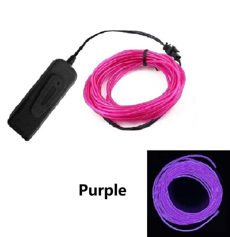 1m 3m 5m Glow EL Wire Neon Cable for Christmas Dance Party DIY Costumes Multicolor Illuminated Light AA Battery  Lamp LED Strip