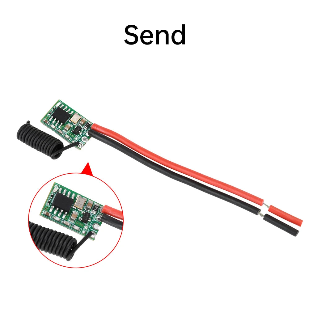 433MHz Wireless Remote Control Switch Long Range Receiver 3.6V 12V 24V and 433 MHz Transmitter LED Remote Control Switch Module