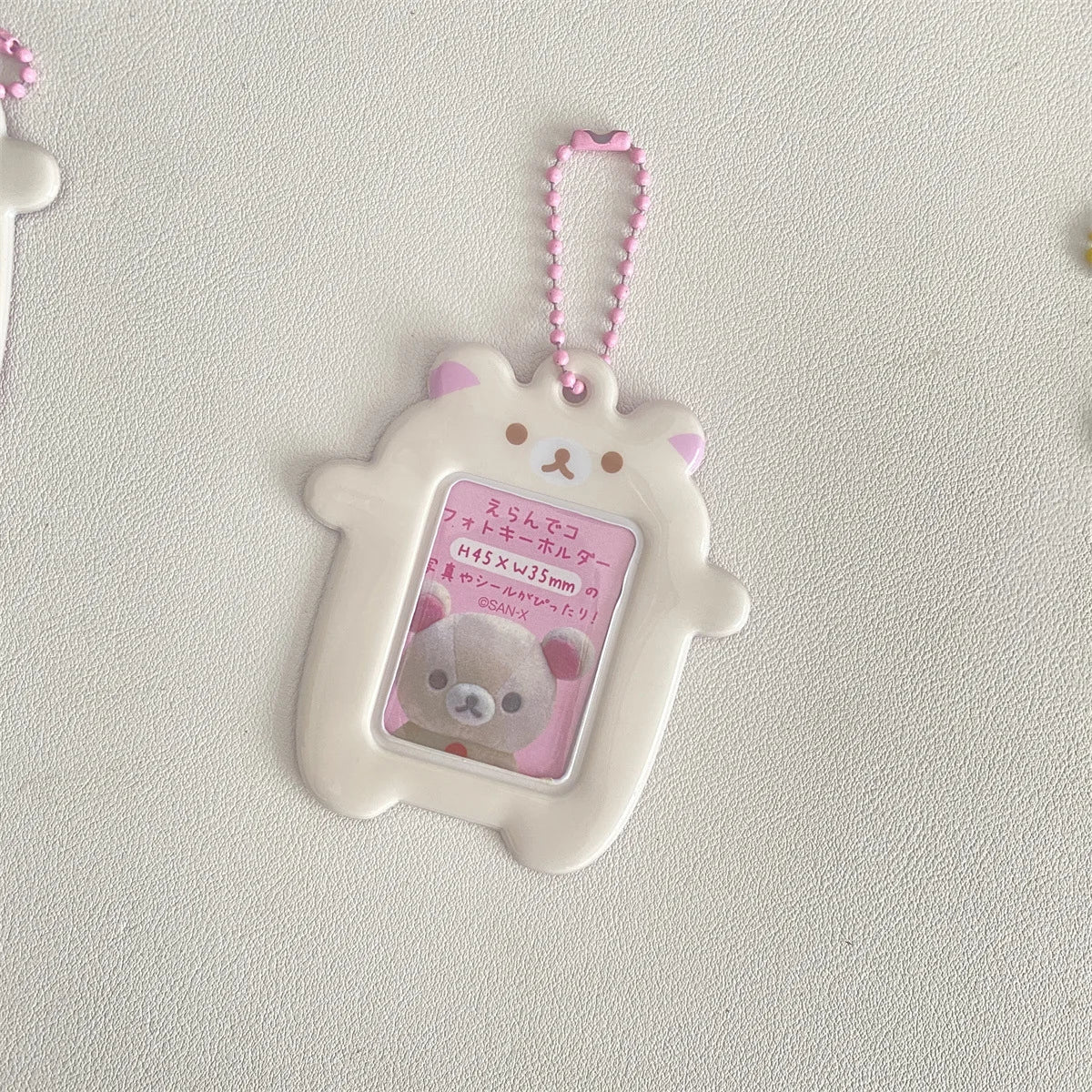 Japanese Style Kawaii Cartoon Bear  Photo Card Holder Keyring Cute Bear K-Pop Idol Keychain For 2 Inch Photo School License Case
