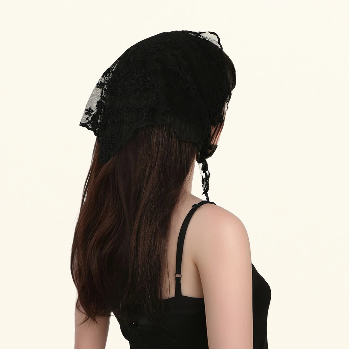 Women’s Lace Triangle Hair Scarf – Vintage Retro Headband & Elegant Hair Accessory