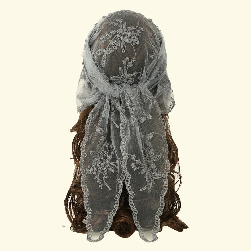 Women’s Lace Triangle Hair Scarf – Vintage Retro Headband & Elegant Hair Accessory